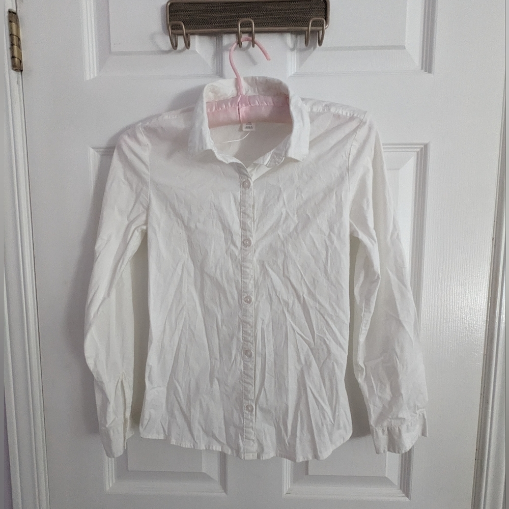 Kids' button up plain white shirt